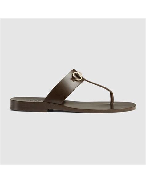 gucci leather horsebit thong sandal brown|Gucci Horsebit sandals heels.